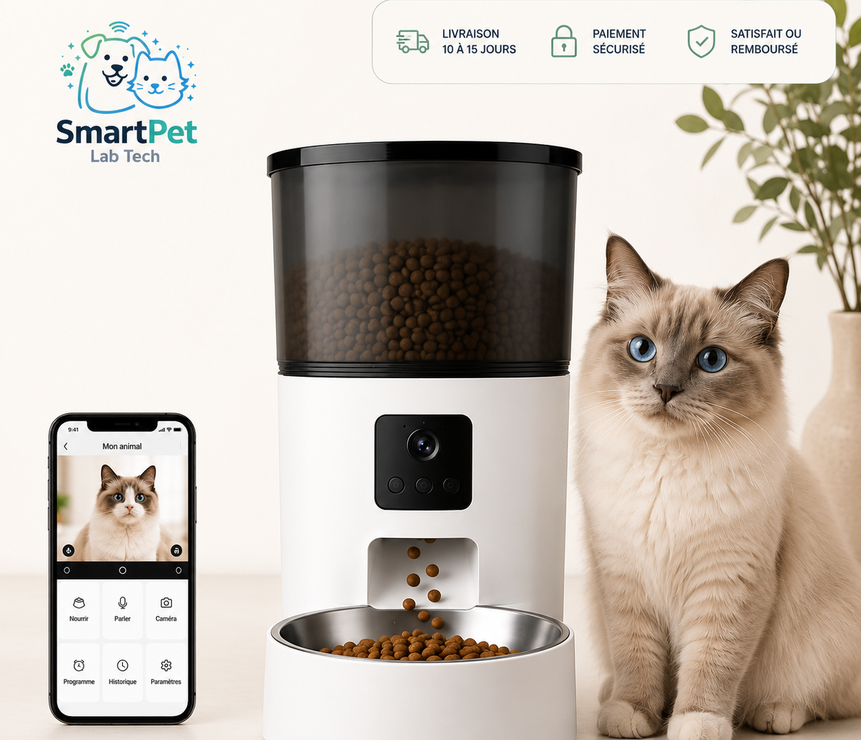 Distributeur Automatique PetSync Cam HD