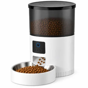 Distributeur automatique de croquettes de 3 L avec caméra et gamelle en acier inoxydable amovible